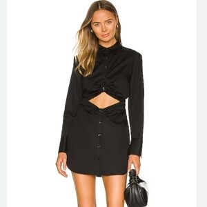 L'Academie Damani Dress Black Cotton Cut-Out Size XS NWT